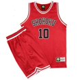 thumbnail image 3 of Conjunto de 2 camisetas de baloncesto unisex de color rojo, cortas, informales, sin mangas, para verano, Hisashi Mitsui, uniformes, 3 of 5