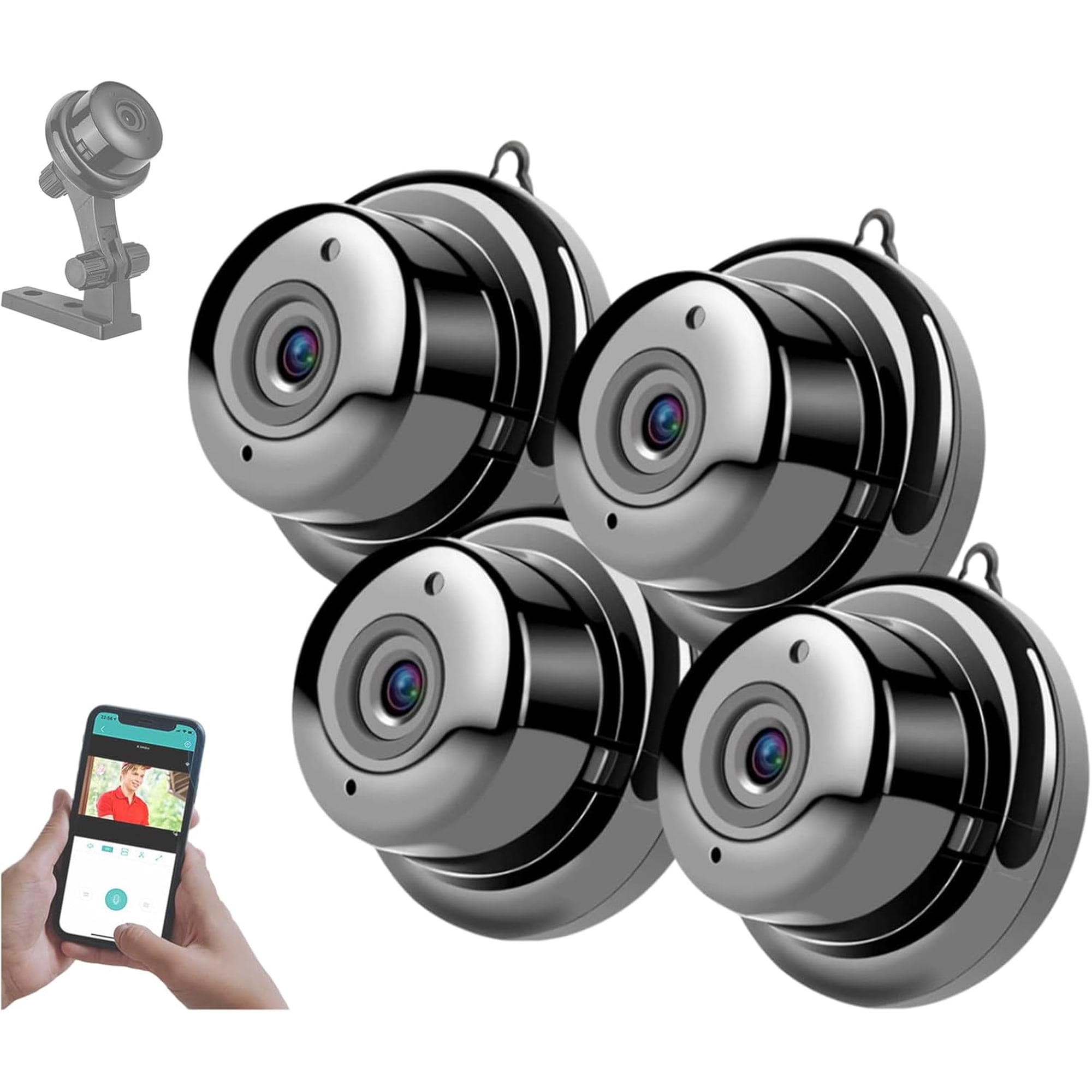 Upgraded Invisible No-Plug Camera, Invisible Mini Camera Wireless, HD 1080p, Real-Time Video, Small Hidden Indoor Security Camera for Pet/Baby/Nanny