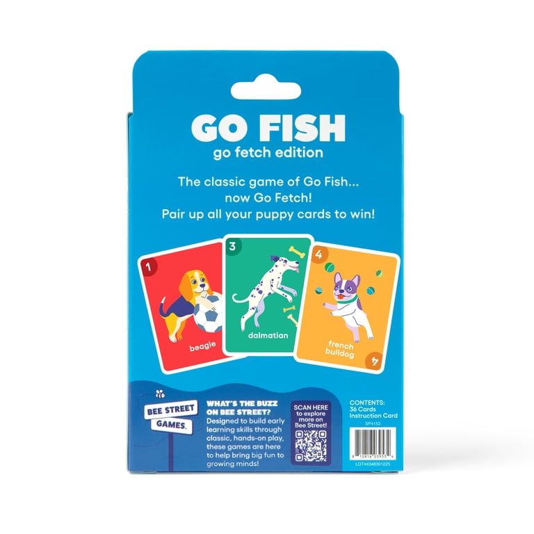 Go Fish, The Go Fetch Edition from Bee Street Games, Classic Family Games Reimagined with Playful Silly Themes, Includes 36 Jumbo Paying Cards, SP4153
