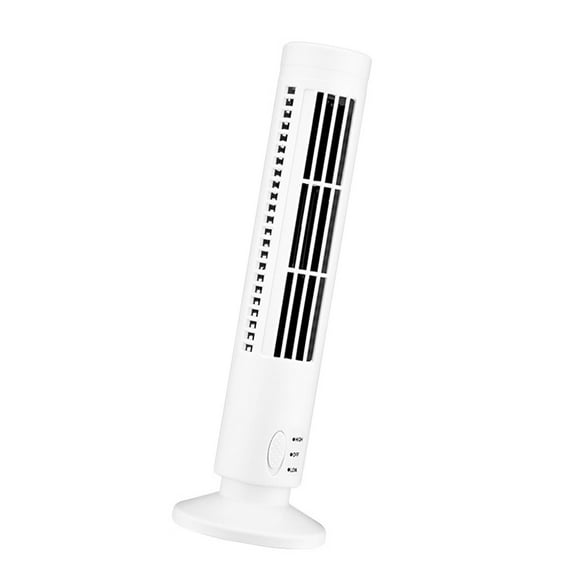 USB Standing Tower Fans Bladeless Floor Office Desk Supplies Air Conditioner Humidifier Energy-Saving Slim Design Conditioning Ventilator Fan White