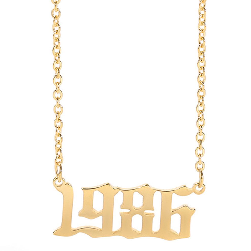 Birth Year Choker Necklaces Date 