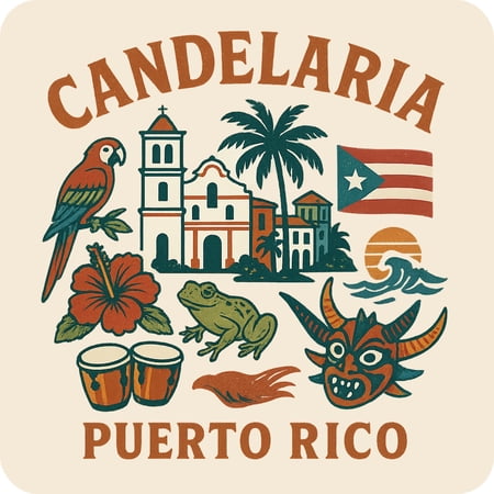 Candelaria Puerto Rico Keepsakes Souvenir Vinyl Sticker – Destination Travel Keepsake Collectible (3-Inches Wide)