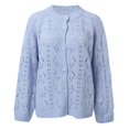 thumbnail image 2 of Vedolay Womens 2023 Jackets Womens Cropped Casual Jacket Button Down Long Sleeve Fitted Casual Coat,Blue XL, 2 of 5