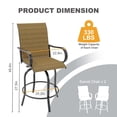 thumbnail image 2 of 2 Piece Outdoor Swivel Bar Chairs, High Swivel Bar Stools, All Weather High Back & Armrest Patio Chairs, Rotating Bar Chair for Deck, Lawn, Garden, Backyard, 2 of 9