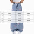 thumbnail image 3 of CAUYDY Kids Jeans for Girls Youth Cute Print Elastic Waist Jeans Lightweight Baggy Wide Leg Denim Pants with Pockets Sizes 14-15 Years, 3 of 6