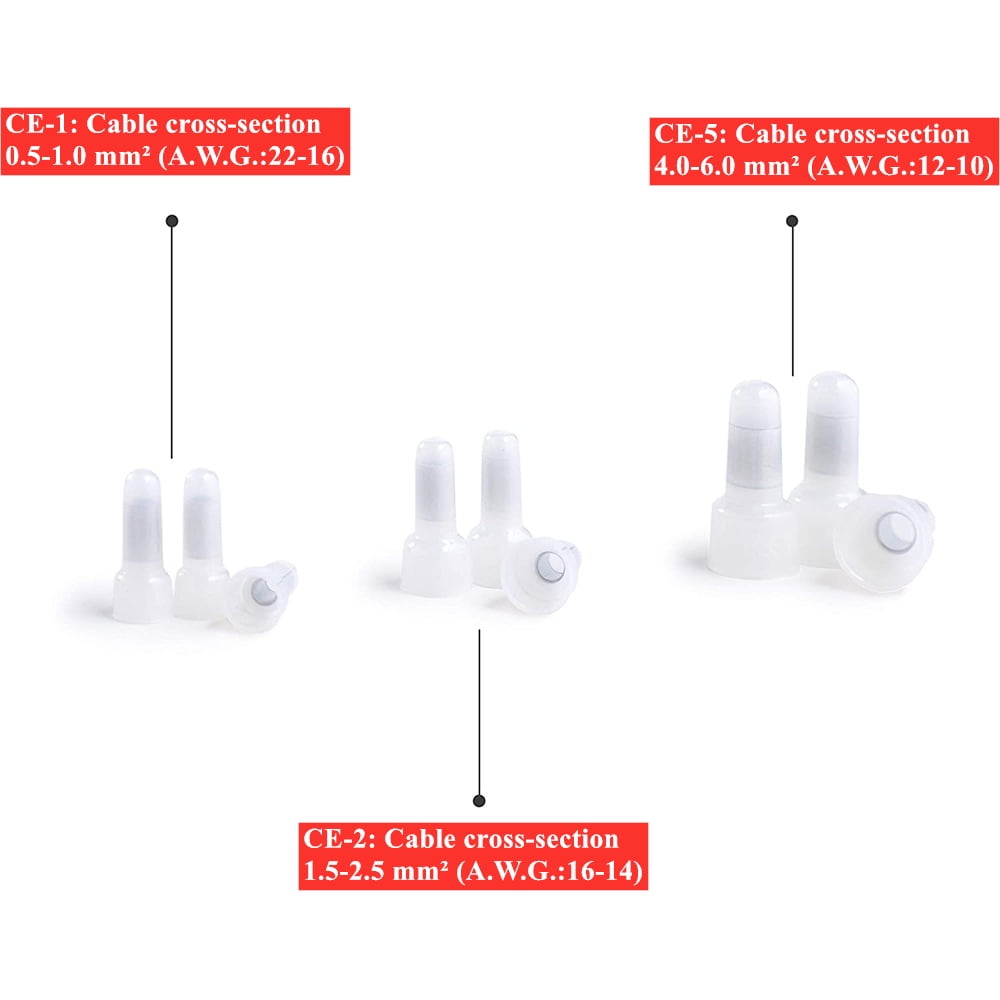 150 Closed End Crimp Cap (50 ea) 22-16 16-14 12-10 AWG Wire Connector Terminal