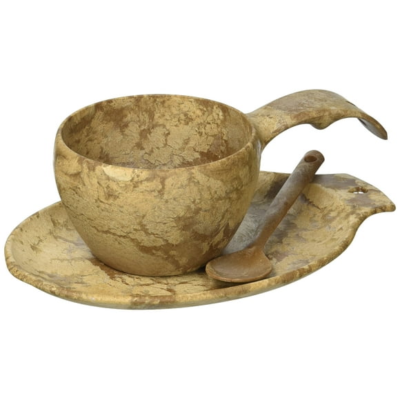 Kupilka KGIFT Cup Platter and Spoon Gift Set Brown 3 Piece Set