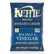 Kettle Foods Sea Salt and Vinegar Potato Chips, 2 Ounce Bag -- 6 per case.