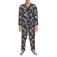 thumbnail image 3 of Naloa Hawaiian Style Men’s Pajamas Set - Long Sleeve Button Down Sleep Shirt and Pajama Bottoms Sleepwear Set-X-Large, 3 of 7