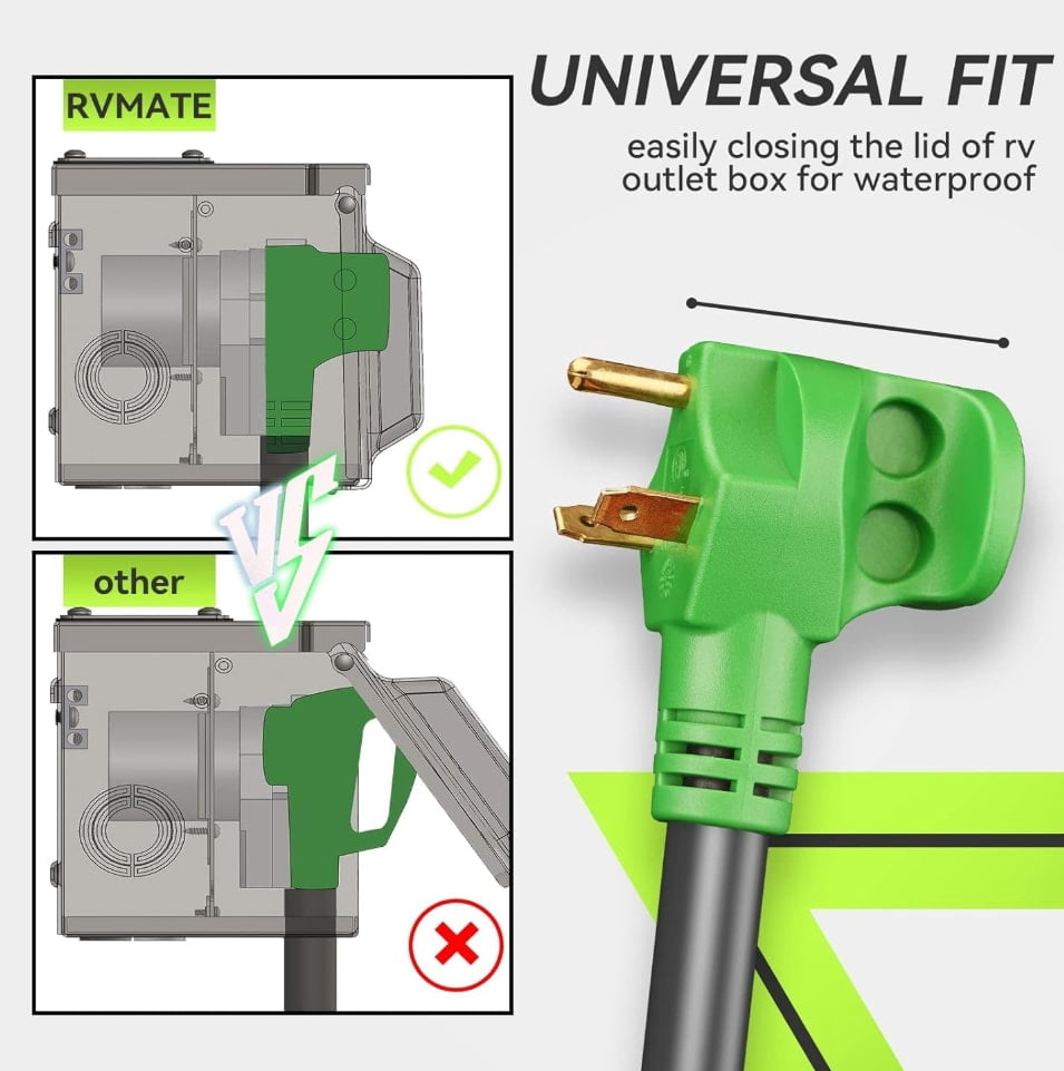 RVMATE 30 ft 30 Amp RV Lockable Power Extension Cord C3030L-RM