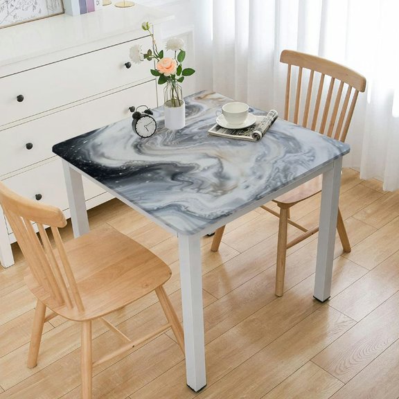 HAOXIT Tablecloth Elastic Fitted Edge Table Cloth Rectangle Table Cover Washable Reusable for Kitchen Dining Picnic Party 36*36