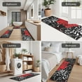 thumbnail image 5 of Red and Black Pioneer Flower Pattern Kitchen Rugs Sets Of 3,Kitchen Runner Rugs Non Skid Washable,Decorative Kitchen Floor Mats for Kitchen,Sink,Laundry,17"x30"+ 17"x47" + 17"x59", 5 of 6