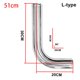 thumbnail image 1 of Universal Aluminum Tube 51 57 63 70 76 Mm Pipe Racing Car Intercooler Cold Air Intake 0/45/90/180 Degrees L/s Type 500mm, 1 of 1