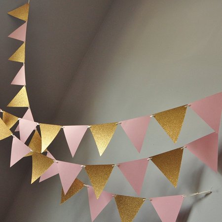 Bunting Banner For Pink And Gold Party Decor Ships In 1 3 Business