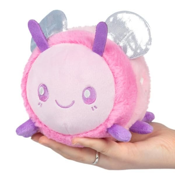 Squishable - Party Snacker Pink Bee - Garden Collection - 6.7 in - Soft Toy Collectible Stuffed Animal