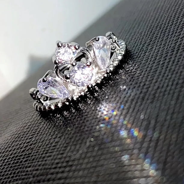 Anillos de corona de Rapunzel para mujer, anillo de princesa para mujer, accesorios de Joyería Geek de boda, anillos ajustables chapados en oro, regalo para ella