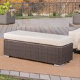 thumbnail image 3 of Outdoor Bench With Water Resistant Cushion, Outdoor Furniture, Wicker Seating For Porch, Deck, Park, Yard, Patio, Supports Up To 400lbs, 3 of 9