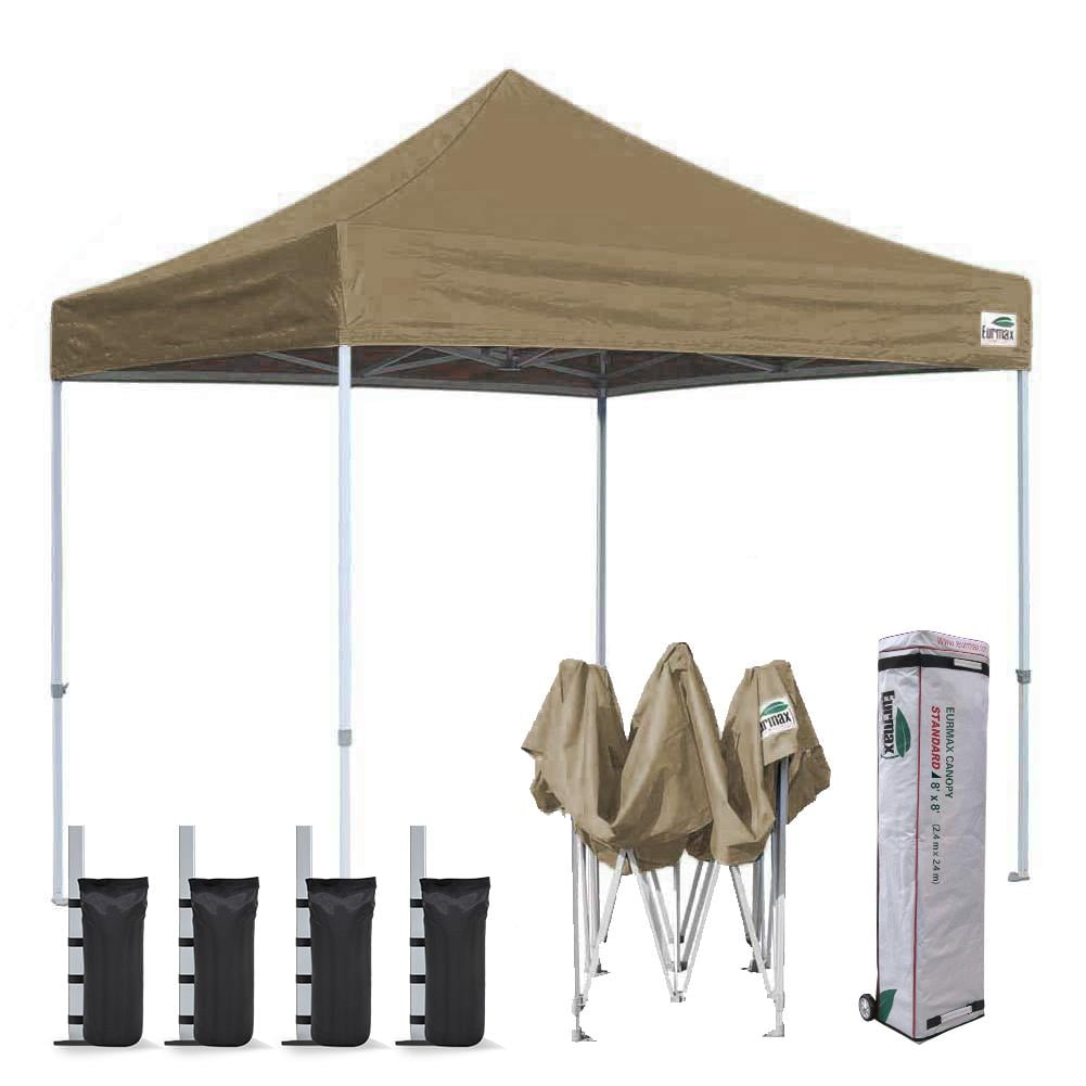 Eurmax Canopy 8' x 8' Khaki Popup and Instant Outdoor Canopy