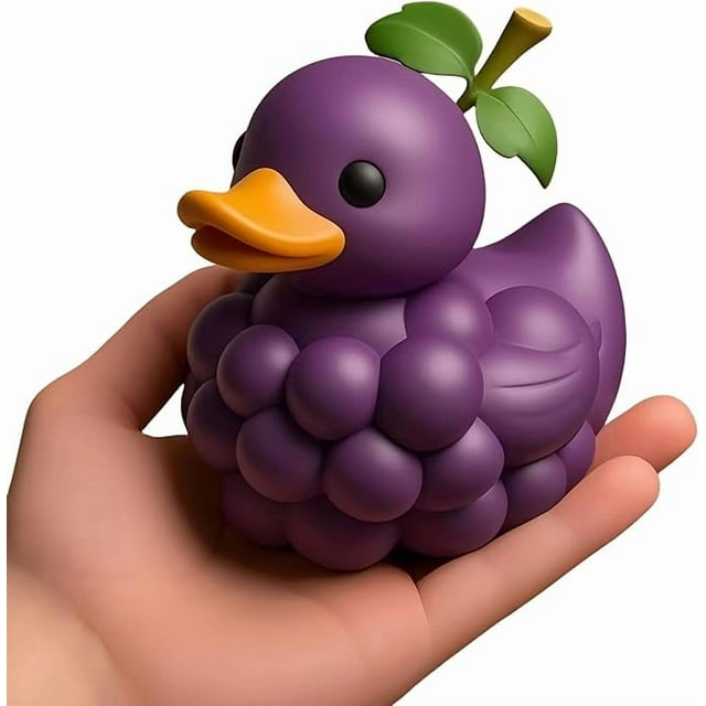 Grapes Duck - Fruit Duck Statue Unique Ducks Figurine Resin Ducks for Dashboard Funny Duck Statue for Home Office Desktop Car Accessories(Grapes)