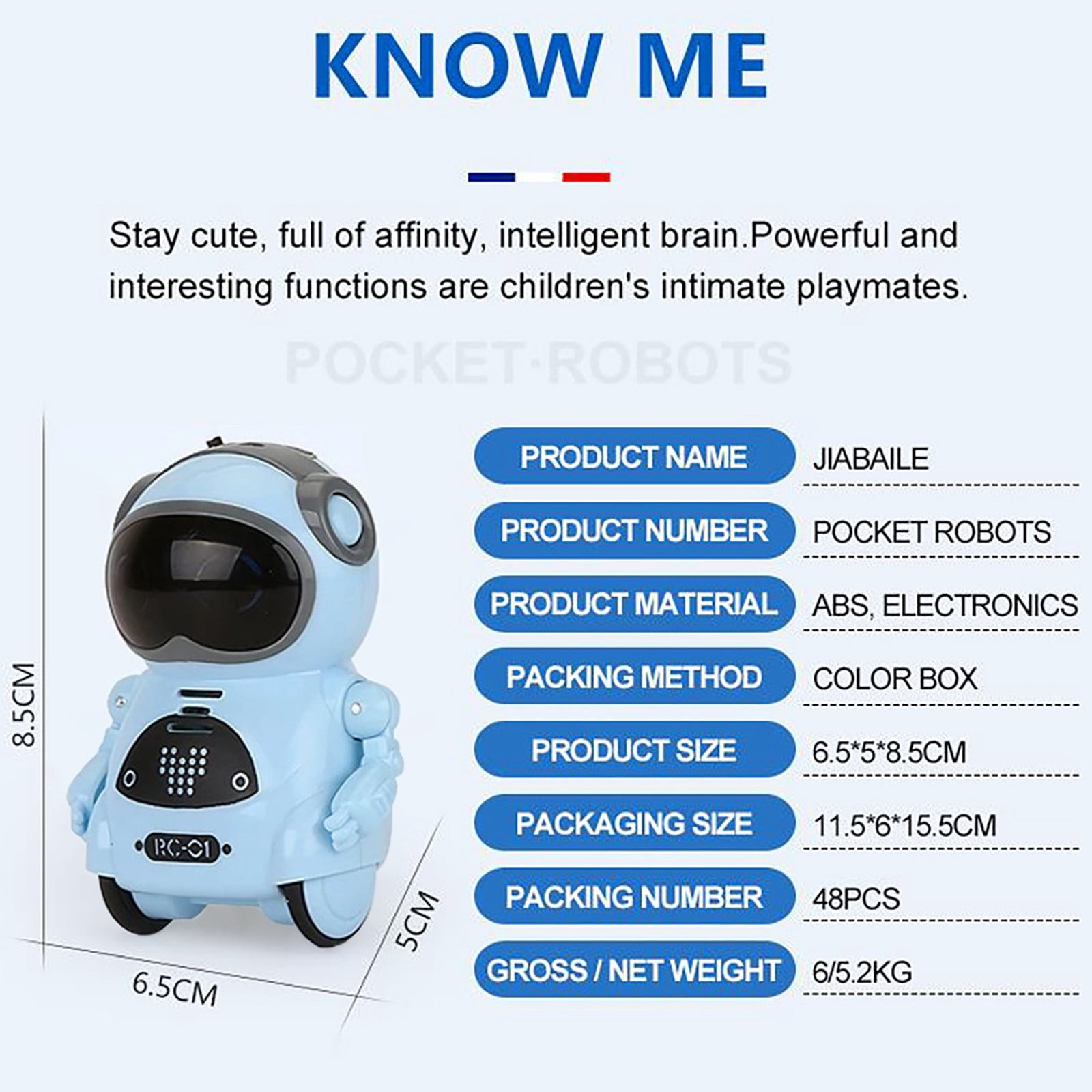CQCYD Interactive Talking Robot forKids, Voice Recognition RC RobotToy, Mini Pocket Robot with Singing Dancing Storytelling Functions, Educational SmartToyGift for BoysGirls