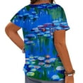 thumbnail image 2 of CLOOCL Short Sleeve Blouse Water Lilies 3D Printed T-Shirt Summer Female Tops Plus Size, 2 of 6