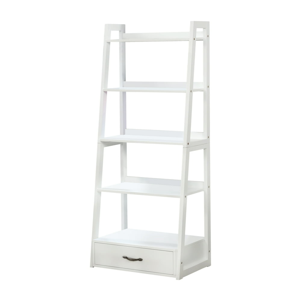 Furniture of America Calitri MultiStorage Ladder Bookcase, White