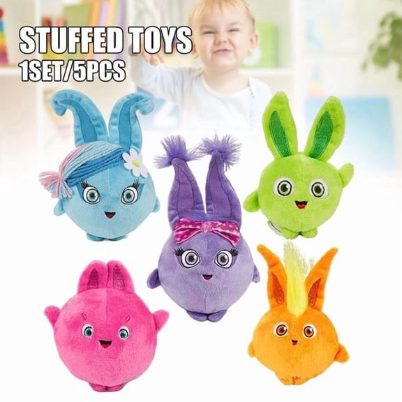 5pcs/set Plush Sunny Bunnies Stuffed Doll Soft Throw Pillow Decorations Children Kids Birthday Present Gifts