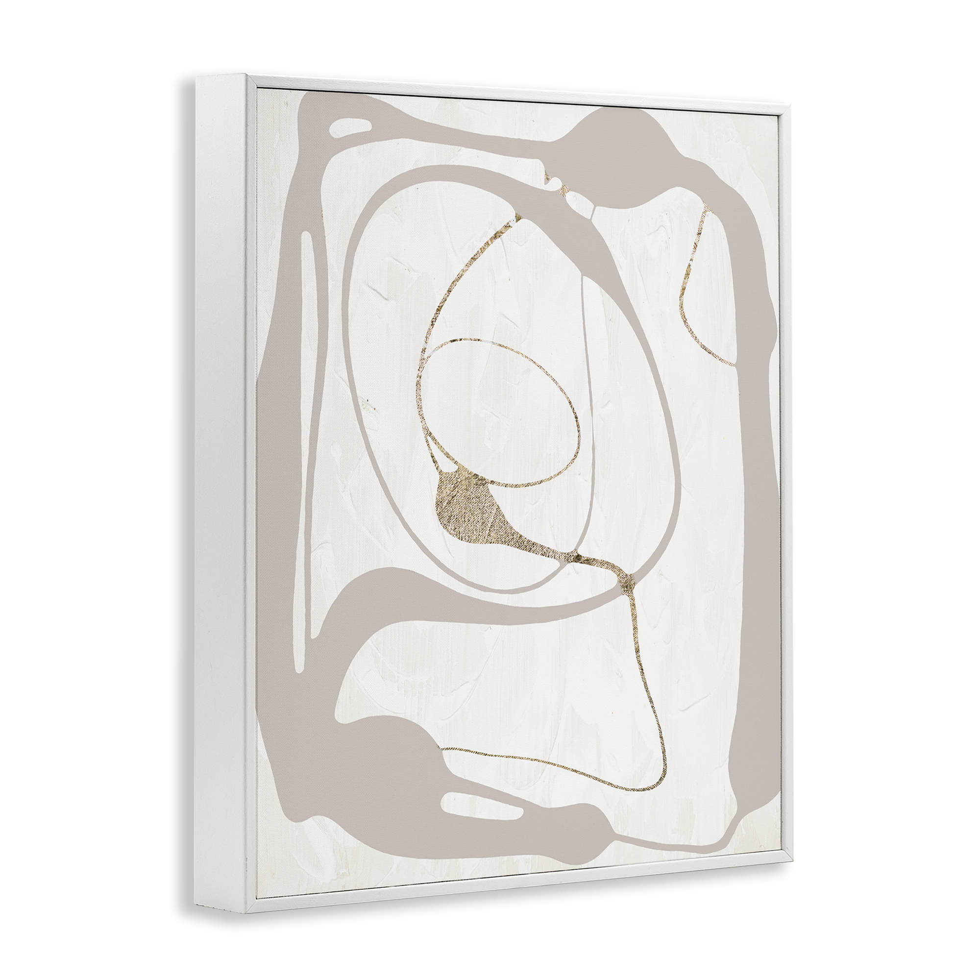 Stupell Industries Gray Very Abstract Figure Abstract Painting White Framed Art Print Wall Art, 16 x 20