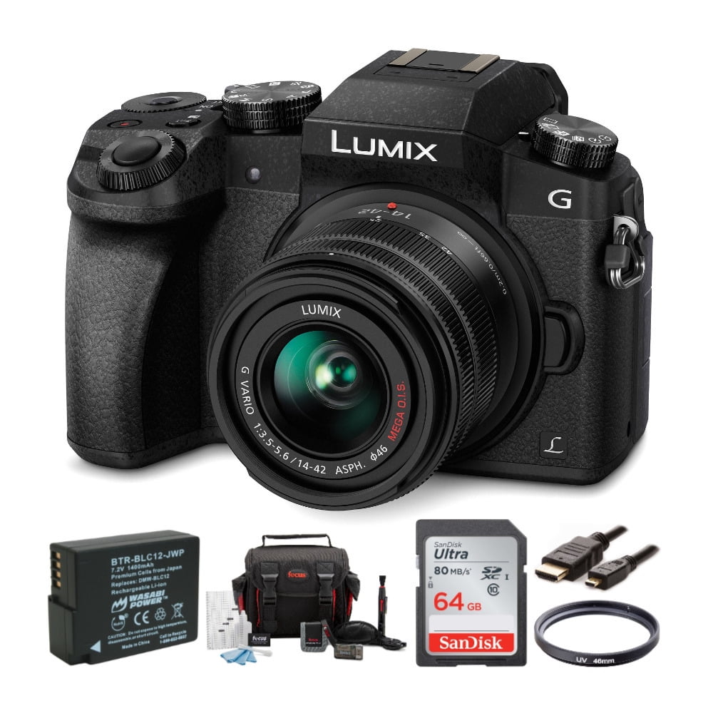 Panasonic LUMIX G7 Mirrorless Camera with 1442mm Lens and 64GB SD Card