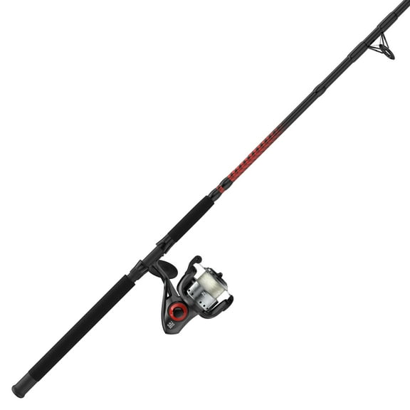 Zebco Verge Spinning Reel and Fishing Rod Combo, 7-Foot 2-Piece Rod, Size 60 Reel, Black