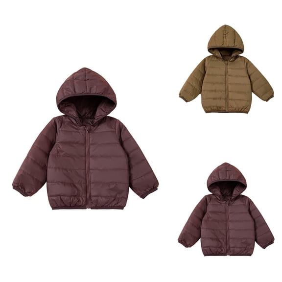 Baby Winter Coat with Hood - Children's Lightweight Down Jacket with Bear Ears for 6 Months to 3 Years - Puffer Padded Outerwear for Boys Girls