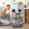 thumbnail image 5 of Yayeee Freestanding Laundry Hamper with Handle Collapsible Large Storage Basket for Clothes, White Vibrant Flowers, 5 of 7