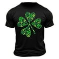 thumbnail image 3 of lcziwo St. Patrick's Day T-shirts for Men Shamrock Print Short Sleeve Crewneck Tees Lucky Green Clover Graphic Tees 2025 Summer Casual Tee Tops Prime Big Deal Days,Black,M, 3 of 6