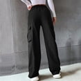 thumbnail image 3 of Pantalones casuales de cintura alta para mujer, estilo Hip Hop, ropa de calle para niñas, pantalones cargo, 3 of 6