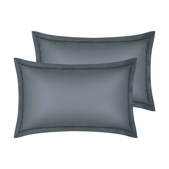 Unique Bargains Velvet Pillow Cases Pillow Covers with Zipper Closure 2pcs Queen Dark Gray