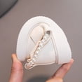 thumbnail image 3 of Girls' Sparkling Princess Shoes with Pearl Rhinestone Bowknot - White/Black, Breathable Lining, Non-Slip Wear-Resistant Sole, Hook & Loop Closure, Size 29 (Inner Length 17.5cm) - Stylish Soft-Soled, 3 of 6