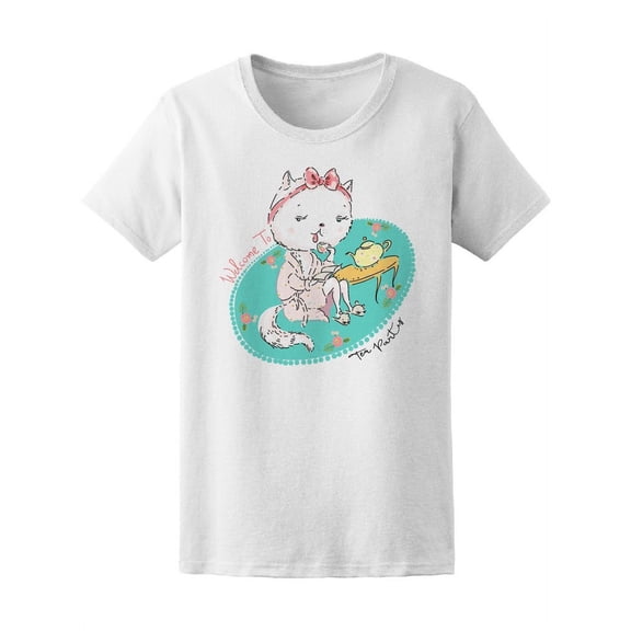 Cute Cat In Morning Gown T-Shirt Women -Image by Shutterstock, Female x-Large