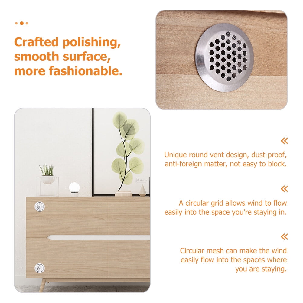 Hemoton 150 pcs Air Vents Round Vent Stainless Steel Circular Air Vent Cover for Cabinet