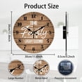 thumbnail image 2 of Reloj de pared de 12 pulgadas con texto en inglés "Time Spent with Family", reloj de pared vintage de madera, reloj de pared con frase de granja que funciona con pilas, reloj de pared redondo que, 2 of 8