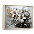 thumbnail image 2 of Designart "Beauty Of Urban Oasis Hibiscus In White And Orange" Hibiscus Floater Framed Wall Art Living Room, 2 of 5