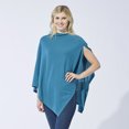 thumbnail image 2 of Solid Cotton Poncho, Teal, 2 of 2