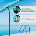 thumbnail image 4 of Simple Deluxe 9ft Outdoor Market Table Patio Umbrella with Button Tilt and Crank, Large Sun Umbrella with Sturdy Pole& Fade Resistant Canopy, Turquoise, 4 of 6