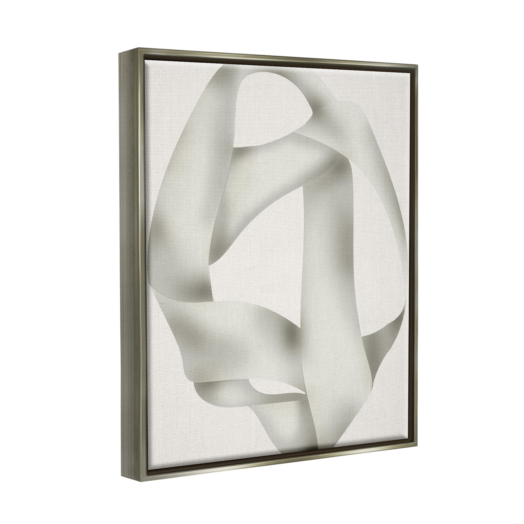 Stupell Industries Contemporary Abstract Overlap Abstract Painting Gray Floater Framed Canvas Art Print Wall Art, 17 x 21