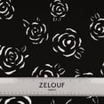 thumbnail image 4 of Zelouf Rose Single Border Lasercut Scuba  , Sewing, DIY, Crafts Fabric by the Yard, Black, 7 Yard, 4 of 6