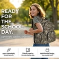 thumbnail image 4 of Garronmavis Brown Camo Dinosaur Skeleton Allover Print Children Backpack Combo, 17 Inch Prehistoric Theme Boys School Bag with Thermal Lunch Pack, Pen Case and Drink Bottle Holder, 4 of 8