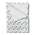 thumbnail image 2 of Jungle Cartoon Soft Flannel Fleece Throw Blanket, Funny Raccoon Listening to Music Jumping with Trees and Clouds, Cozy Plush for Indoor and Outdoor Use, 70" x 90", White Multicolor, by Ambesonne, 2 of 5
