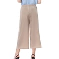 thumbnail image 4 of yillto Women Wide Leg Capris Pant Palazzo Dressy Casual Trousers Summer High Waist Lounge Capri Pants, 4 of 6