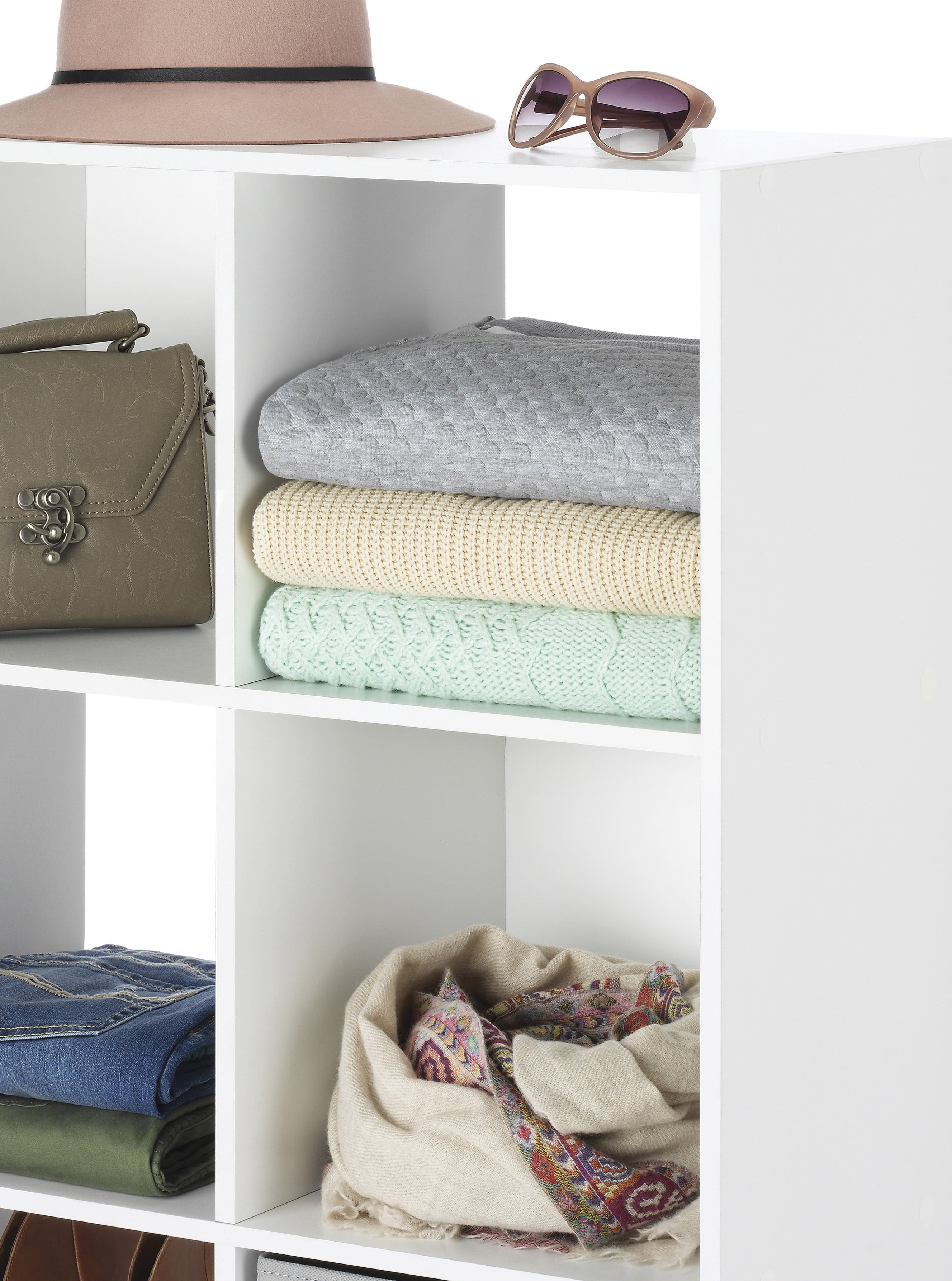 Whitmor Cube Organizer Bookcase - 9 Section - White - Adult Use