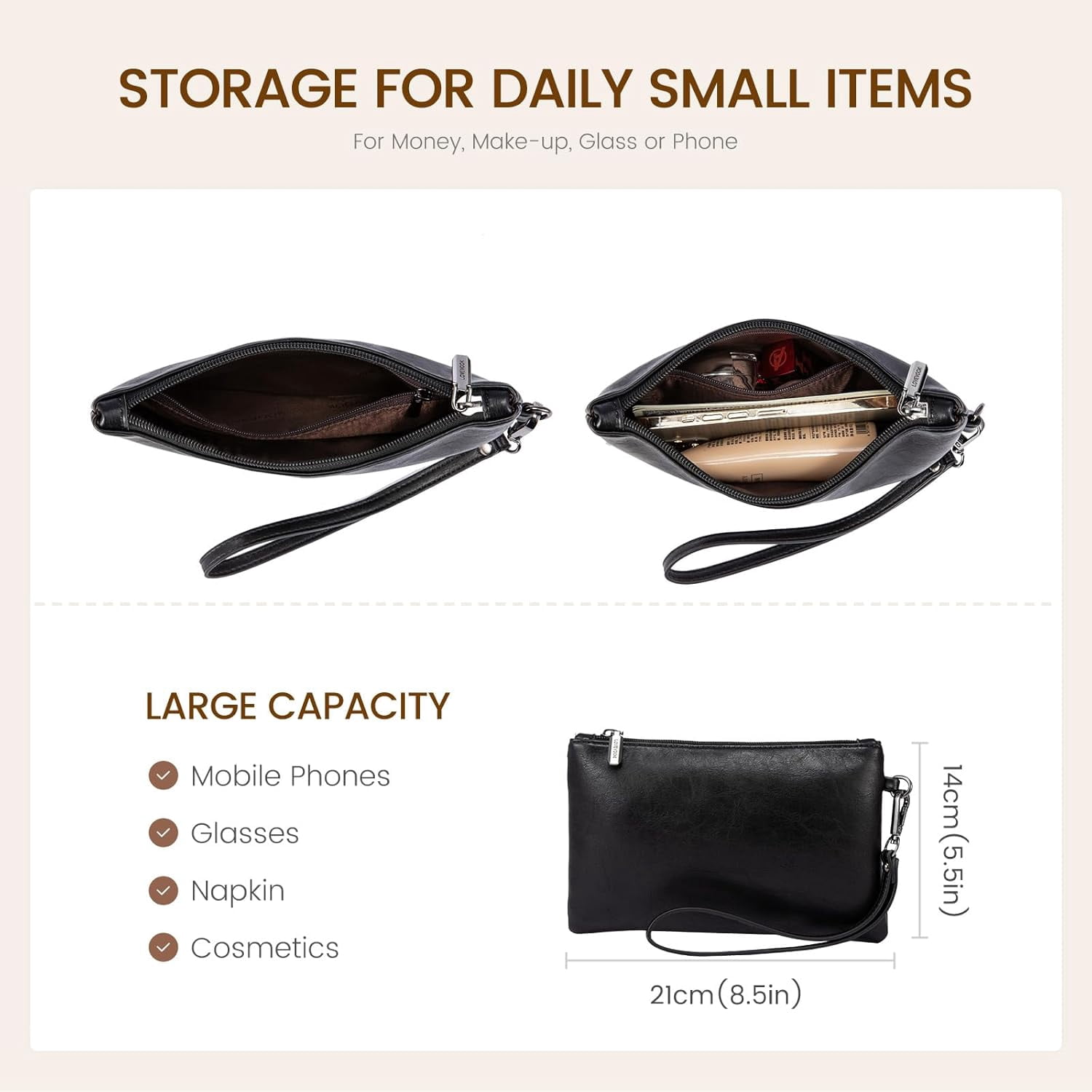 LOVEVOOK Laptop Tote Bag for Women, 15.6 Inch Large Capacity Vintage Leather Work Computer Bag, Business Casual Shoulder Handbag, Dark Brown
