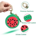 thumbnail image 2 of 2.36 x 2.36 Inch Watermelon Fruit Bag Charm Cute Mini Coin Purse Keychain,Mini Leather Coin Pouch Change Purse for Backpack Decoration,Coin Watermelon Wallet Gifts for Girl Women, 2 of 5